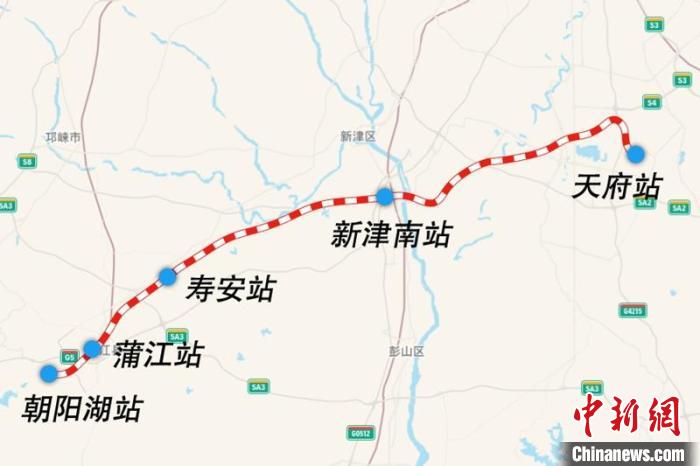 成都鐵路樞紐天府至朝陽(yáng)湖段線(xiàn)路圖。　國鐵集團供圖